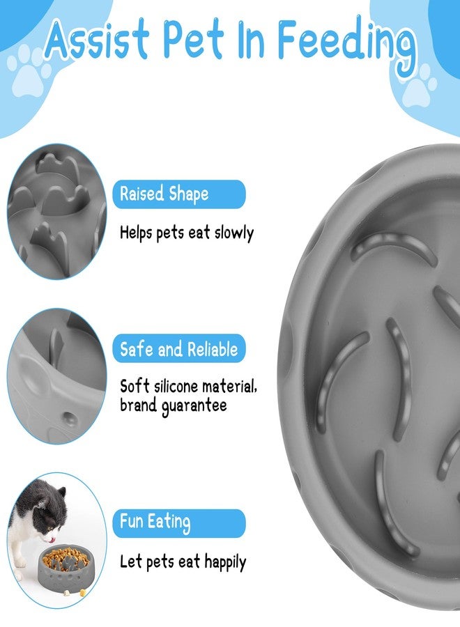 TranRantic Slow Feeder Dog Bowls, Silicone Large Dog Plates for Food with Non-Slip, Cats Eating Dogs Bowl with Spiral Maze Design, Dogs Food Slow Feeder Bowl Dishes for Indoor and Outdoor (Grey) - Image 4